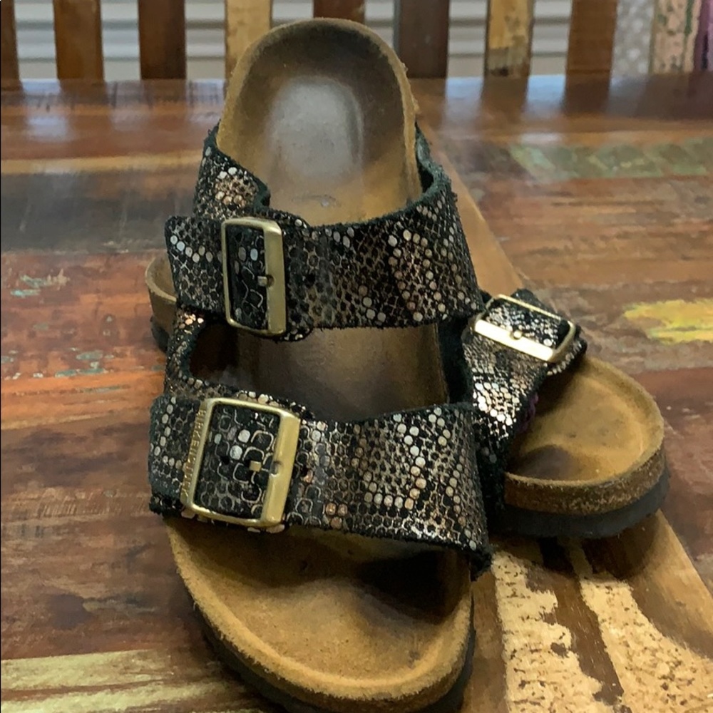 Birkenstock Arizona Black Snakeskin Sandals